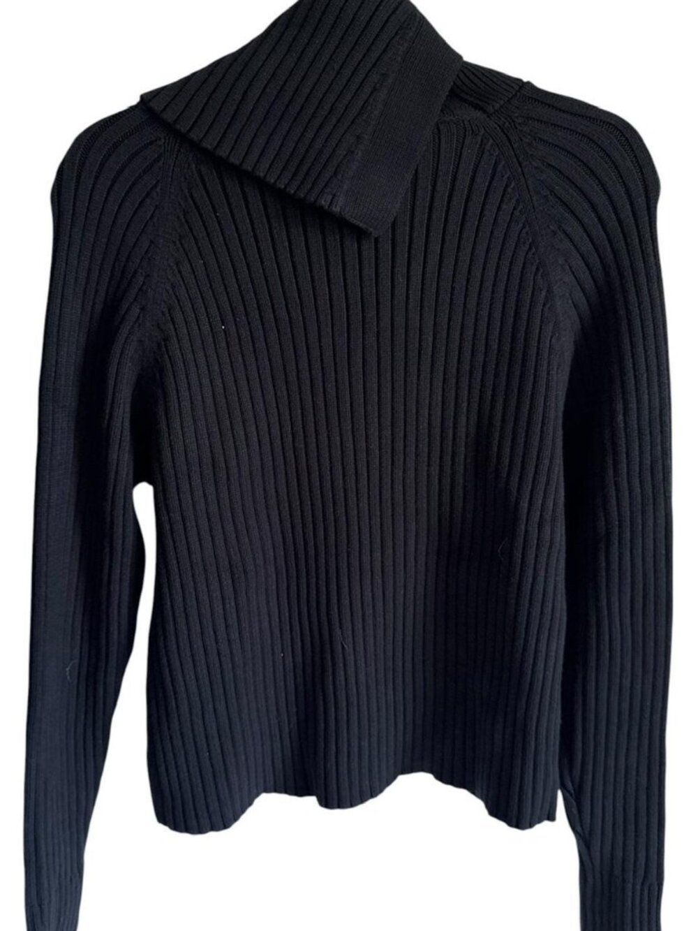 Alp N Rock Rubbed Black Mock Neck Sweater, Size Small